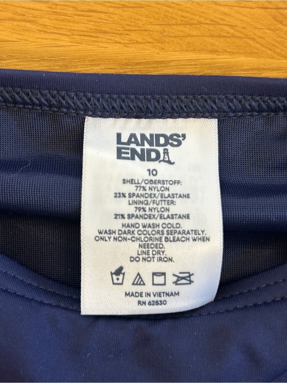 Lands' End NWT Women’s Size 10 Navy 2-Piece Swim Suit - Tankini + Swim Bottoms - Picture 14 of 16